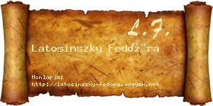 Latosinszky Fedóra névjegykártya